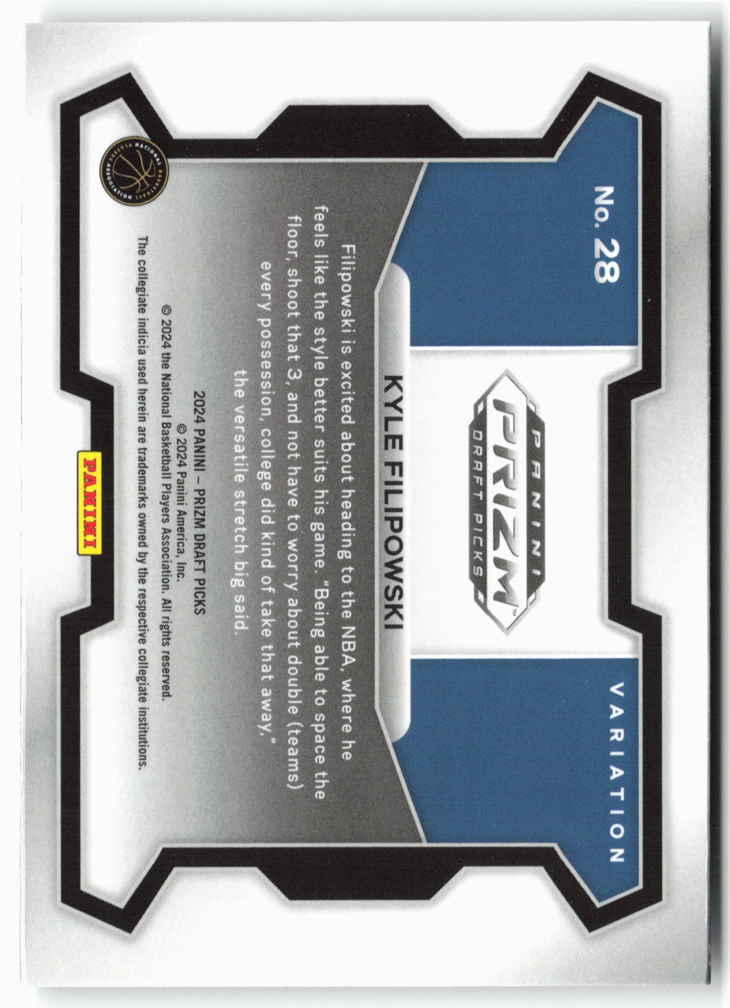 2024 Panini Prizm Draft Picks #28b Kyle Filipowski