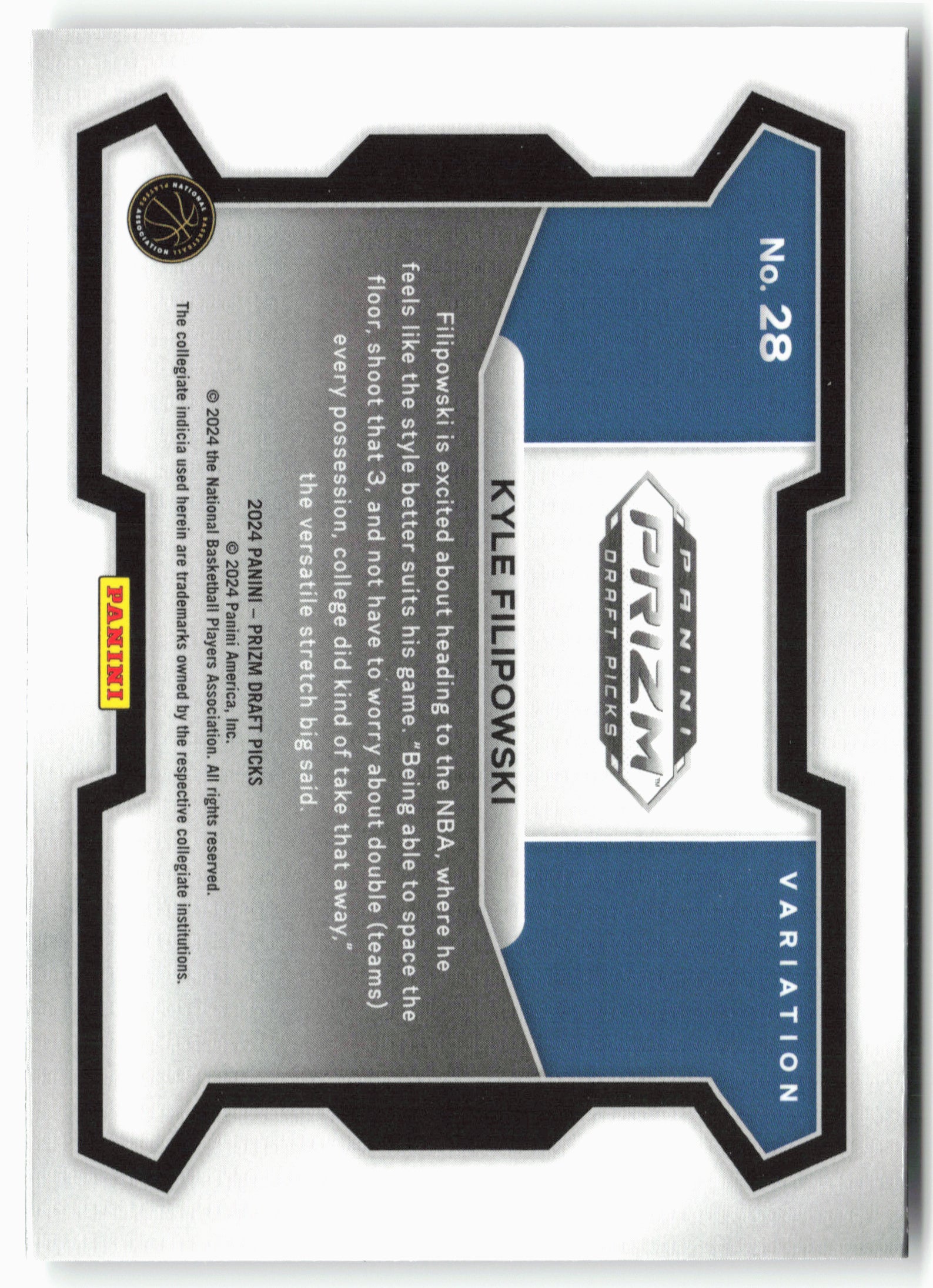 2024 Panini Prizm Draft Picks #28b Kyle Filipowski