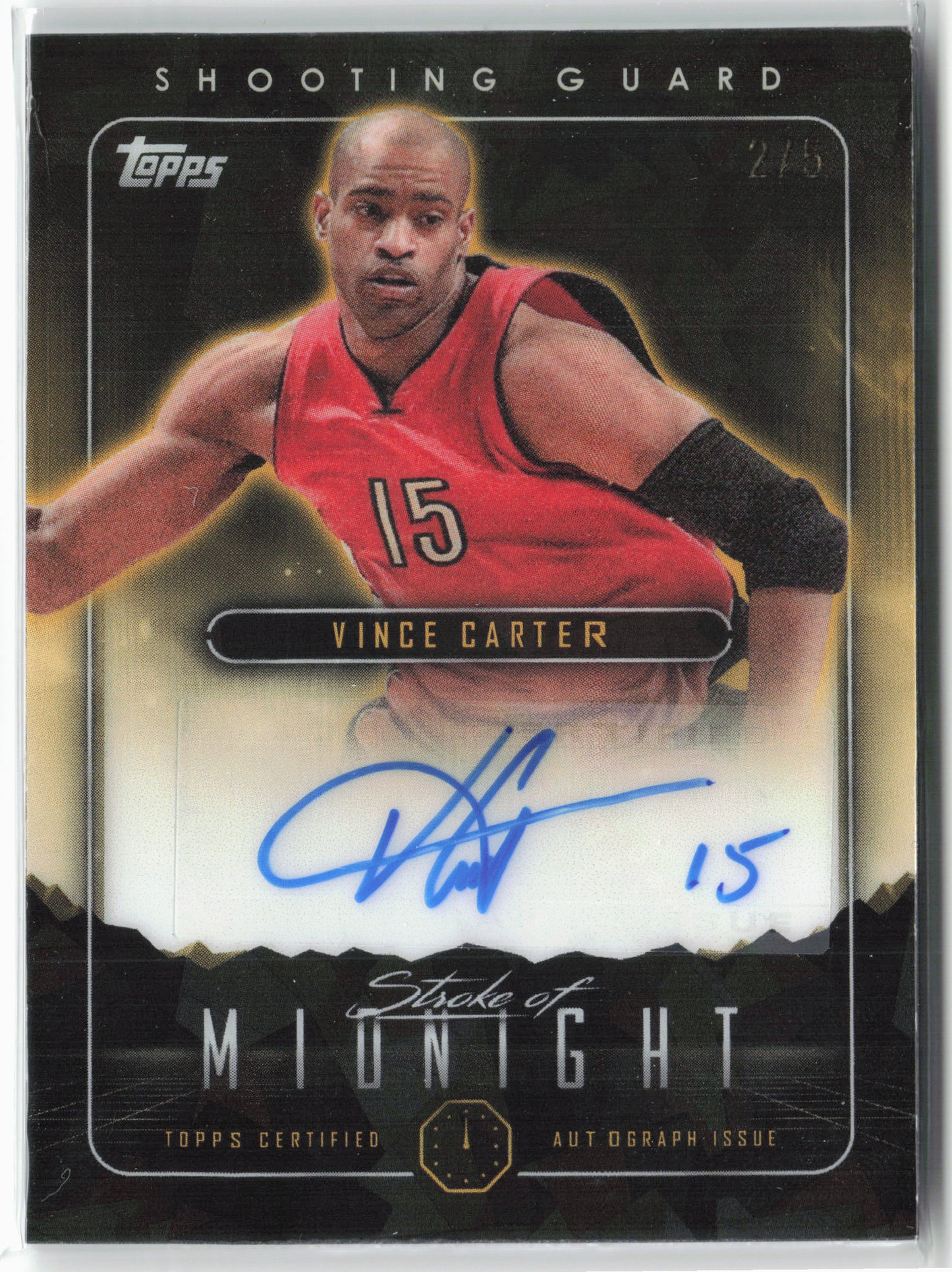 2023-24 Topps Midnight #SMA-VC Vince Carter Stroke of Midnight Autographs 2/5