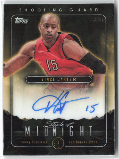 2023-24 Topps Midnight #SMA-VC Vince Carter Stroke of Midnight Autographs 2/5