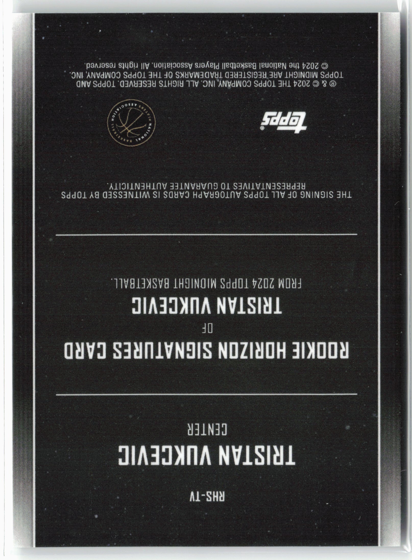 2023-24 Topps Midnight #RHS-TV Tristan Vukcevic Rookie Horizon Signatures