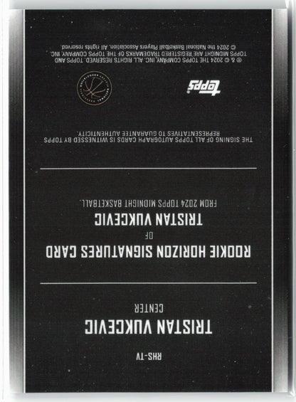 2023-24 Topps Midnight #RHS-TV Tristan Vukcevic Rookie Horizon Signatures