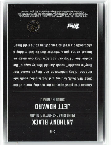 2023-24 Topps Midnight #C-14 Anthony Black / Jett Howard Constellations
