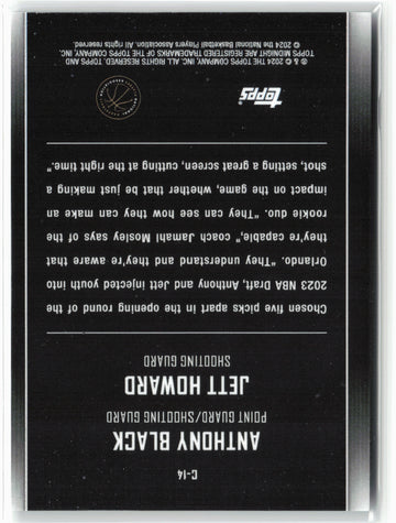 2023-24 Topps Midnight #C-14 Anthony Black / Jett Howard Constellations 19/99