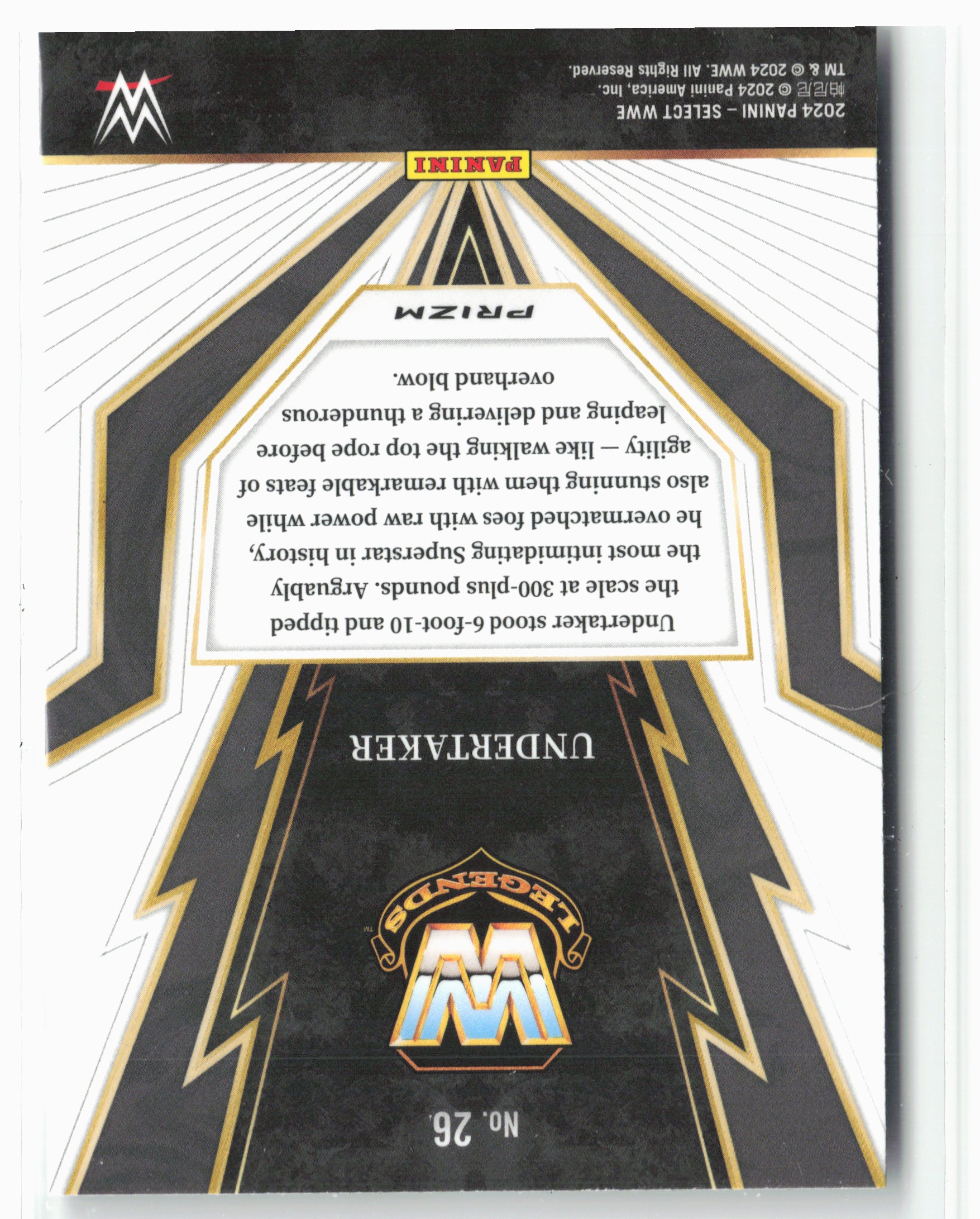 2024 Panini Select WWE #26 Undertaker Turbo Charged