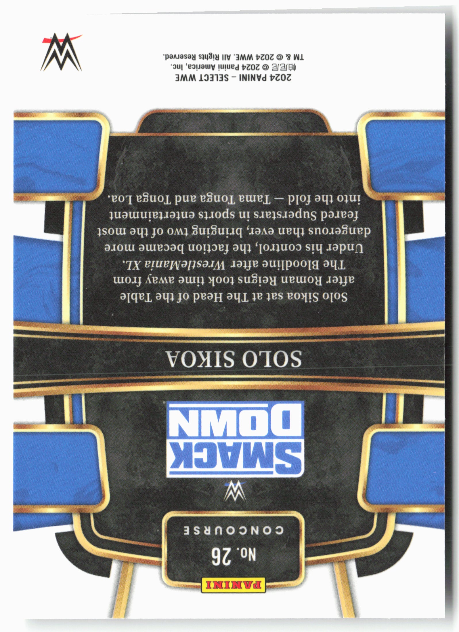 2024 Panini Select WWE #26 Solo Sikoa