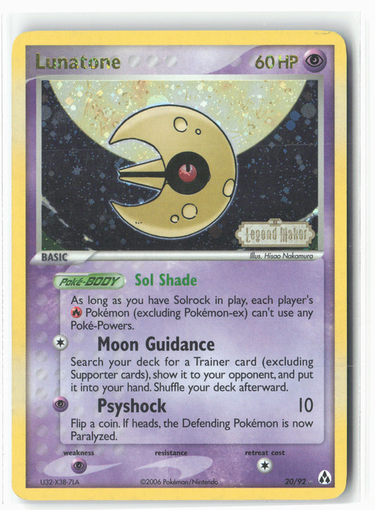 Legend Maker #20/92 Lunatone Stamped - Holo
