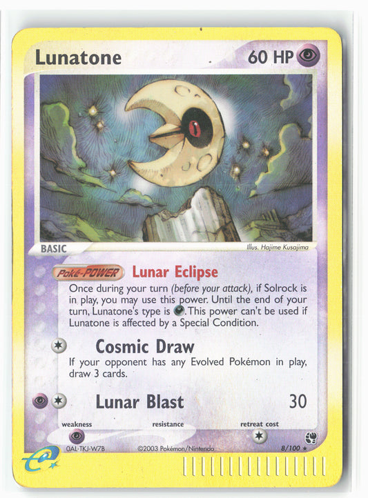Sandstorm #8/100 Lunatone Reverse Holo