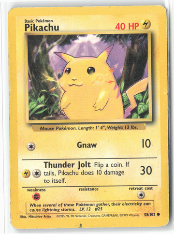 Base Set #058/102 Pikachu Non-Holo