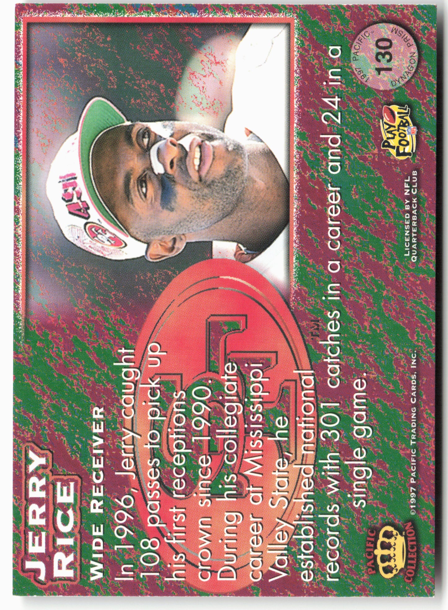1997 Pacific Dynagon Prism #130 Jerry Rice