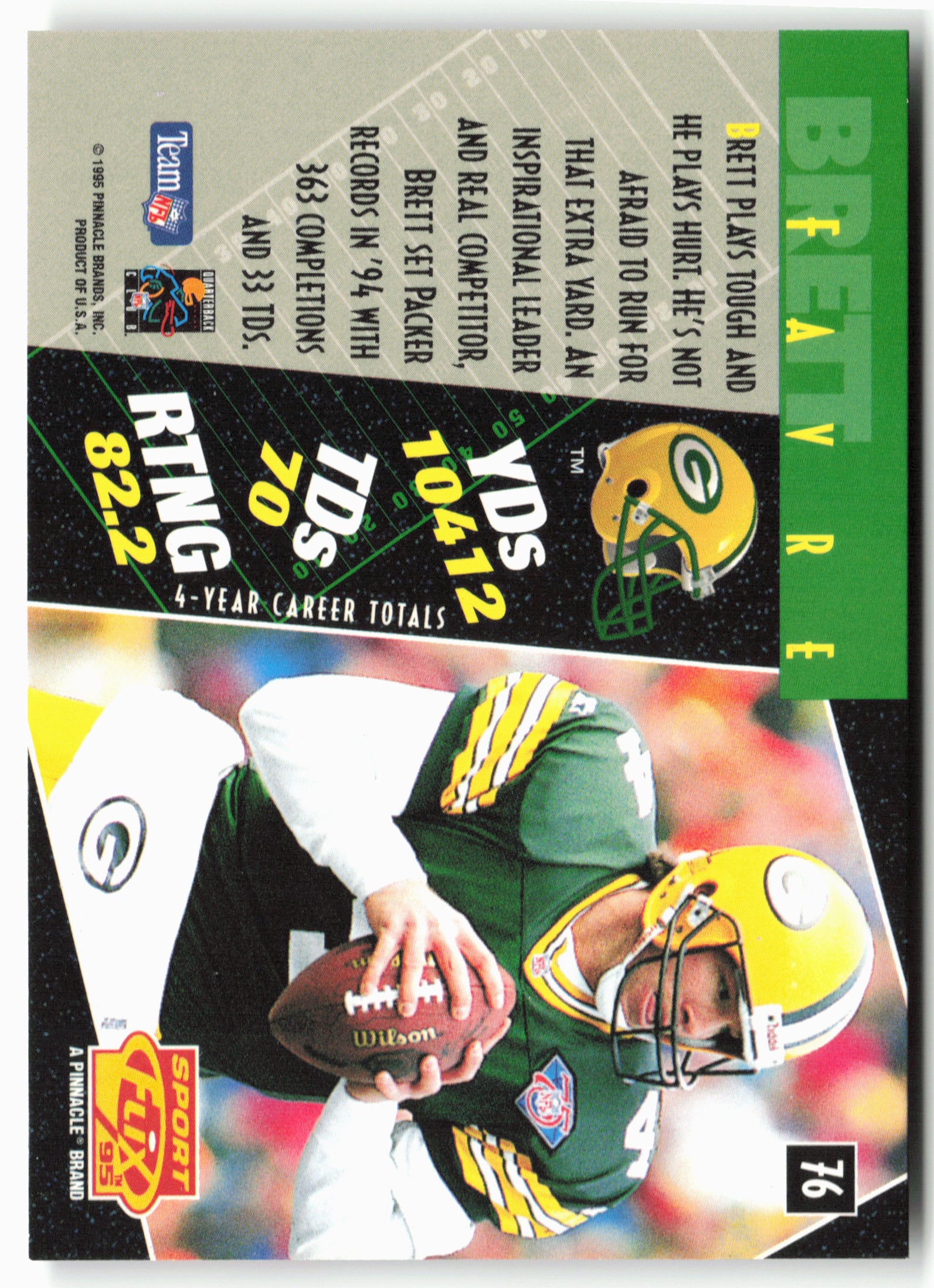 1995 Sportflix #76 Brett Favre