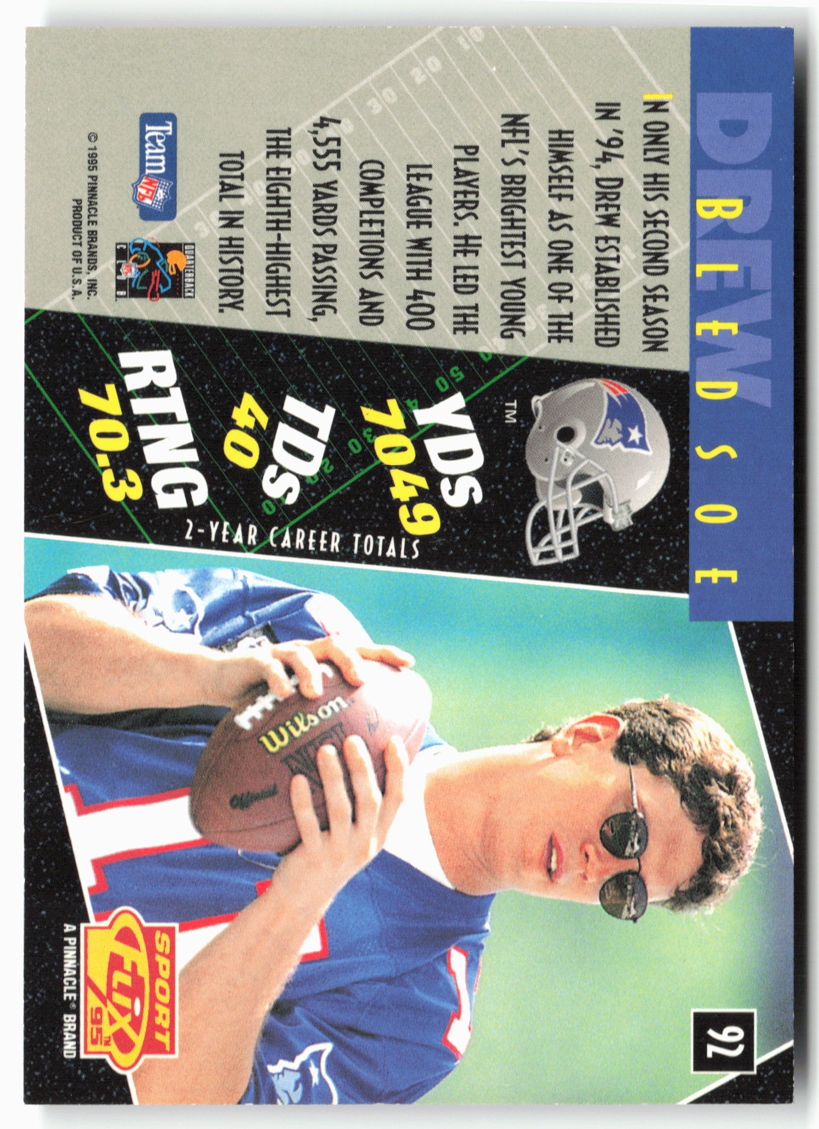 1995 Sportflix #92 Drew Bledsoe