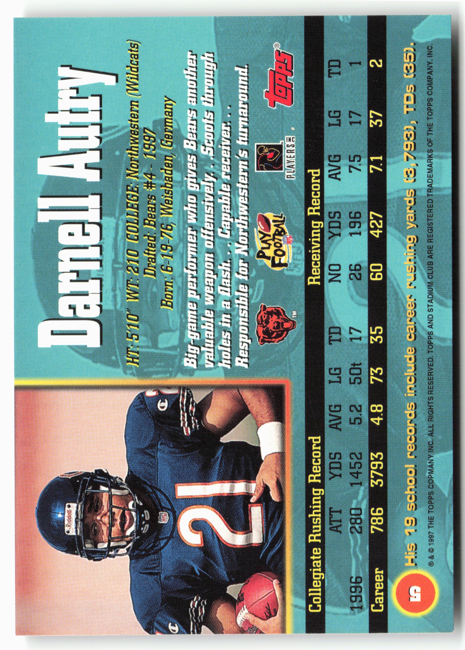 1997 Stadium Club #5 Darnell Autry