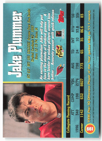 1997 Stadium Club #199 Jake Plummer