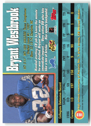 
1997 Stadium Club #163 Bryant Westbrook