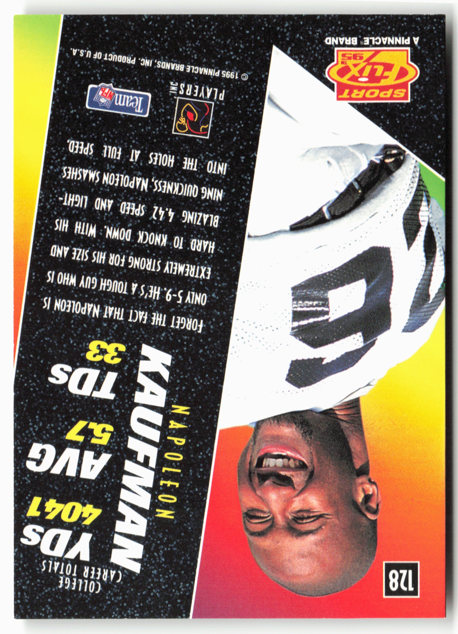 1995 Sportflix #128 Napoleon Kaufman