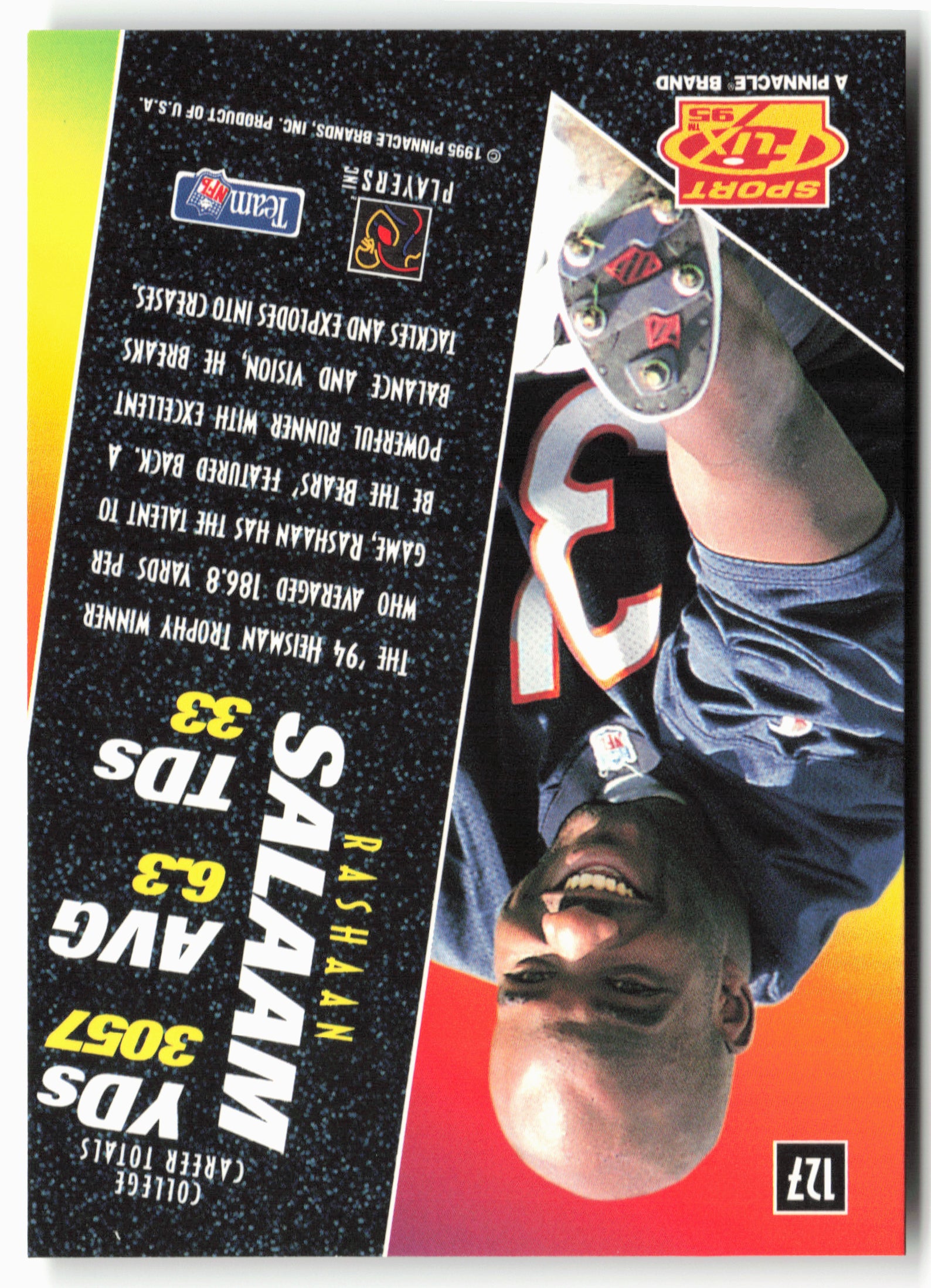 1995 Sportflix #127 Rashaan Salaam