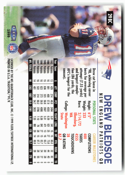 1999 Fleer Tradition #29BC Drew Bledsoe Blitz Collection