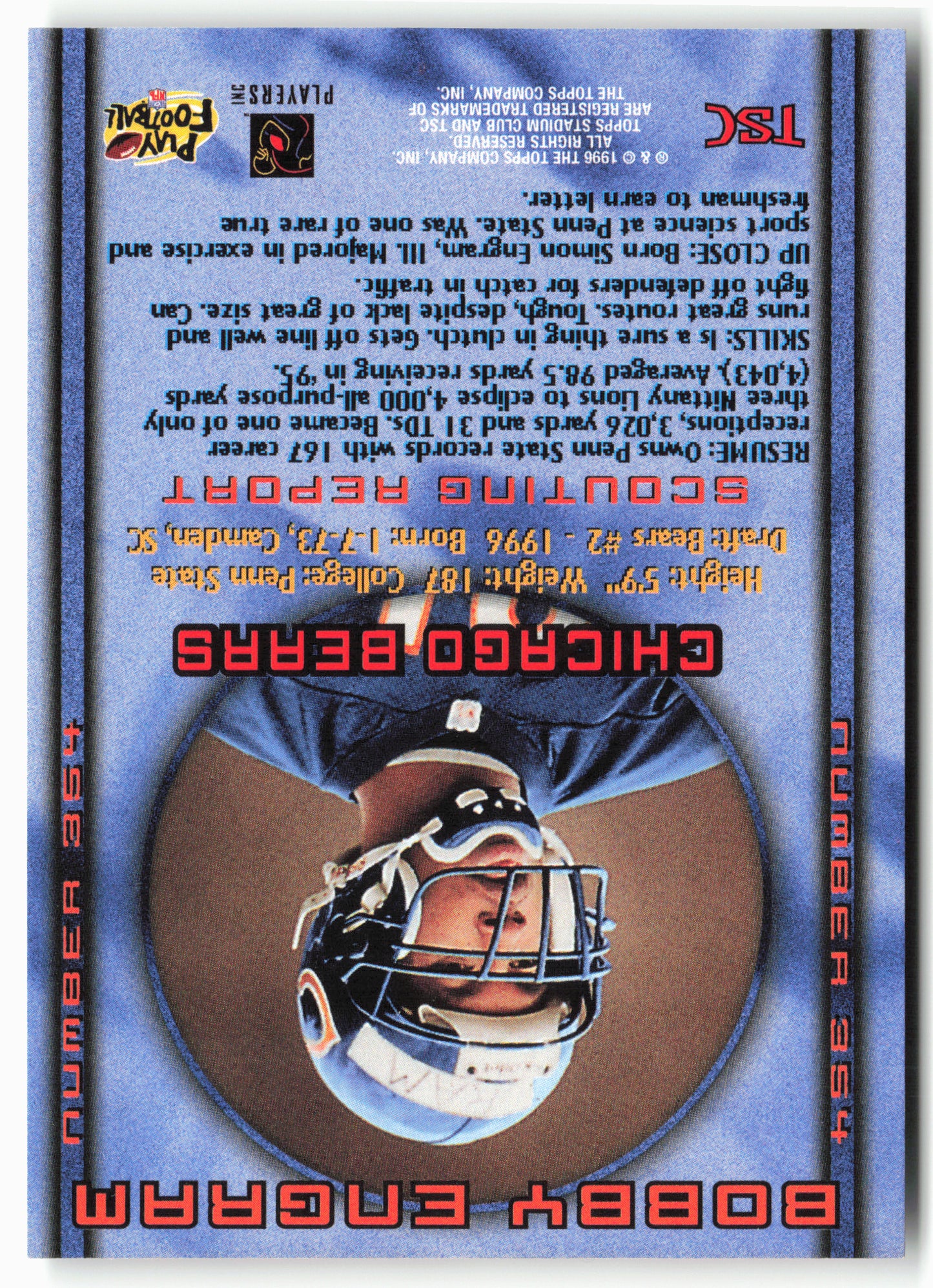 1996 Stadium Club #354 Bobby Engram