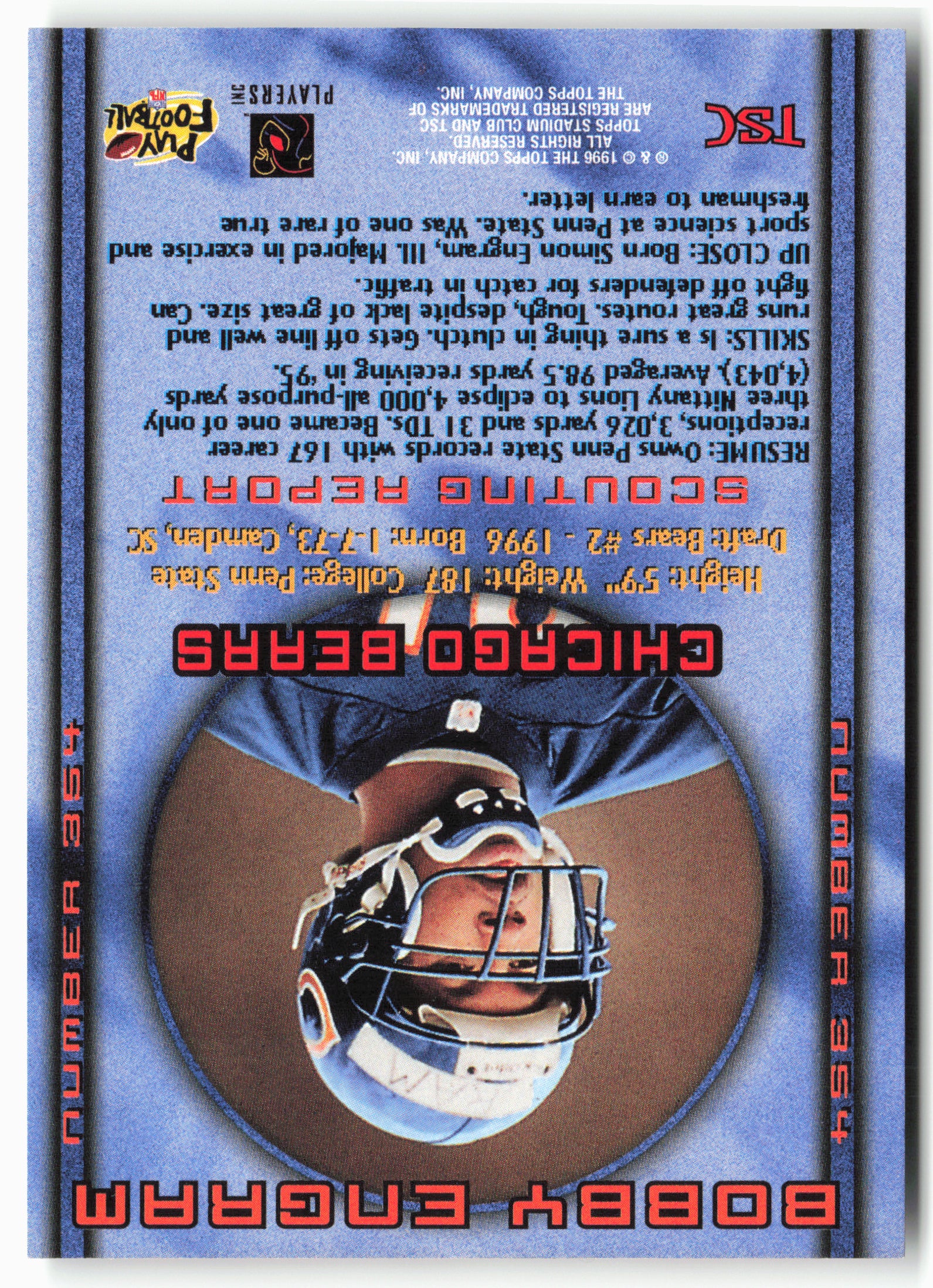 1996 Stadium Club #354 Bobby Engram