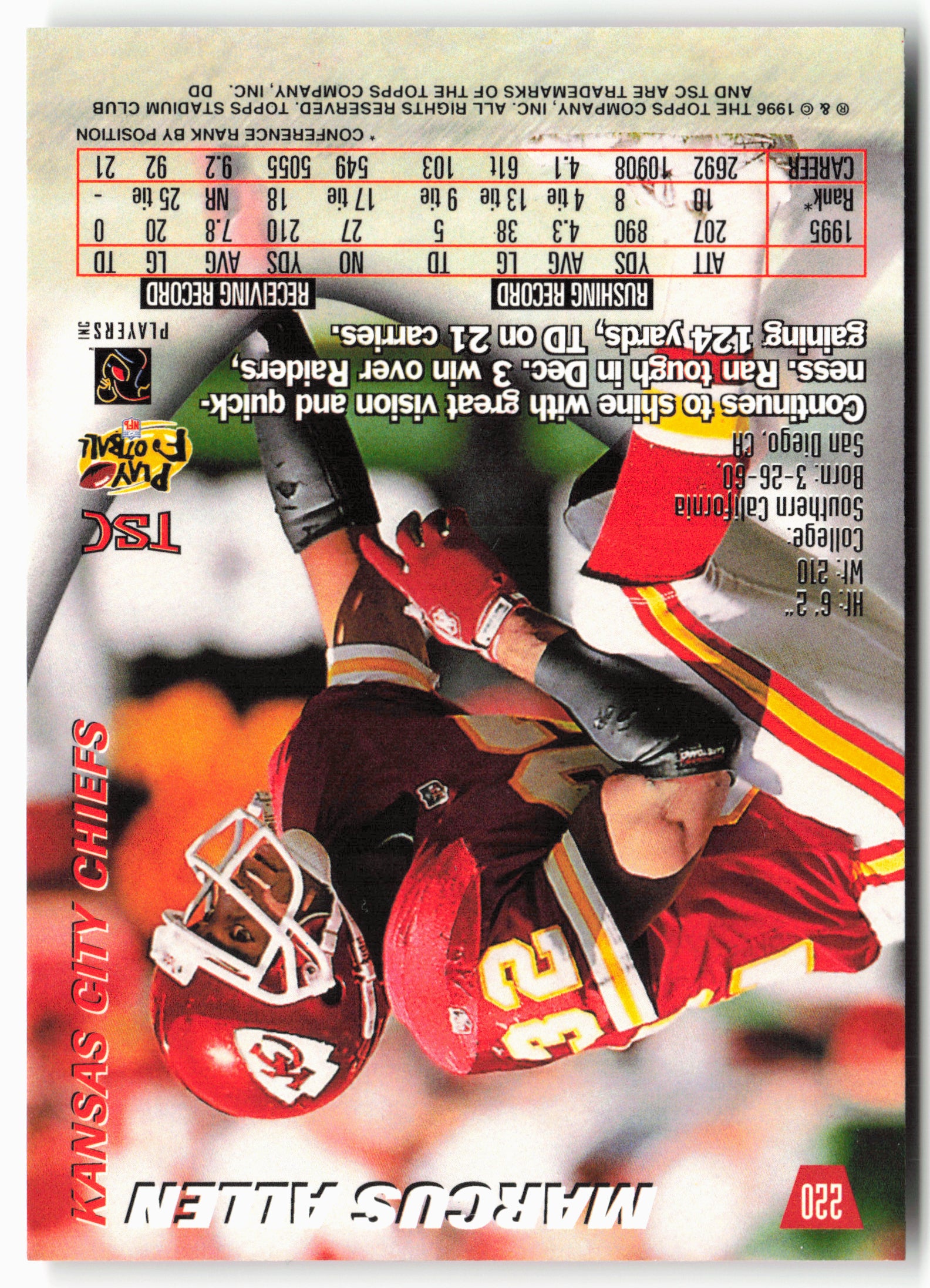 1996 Stadium Club #220 Marcus Allen