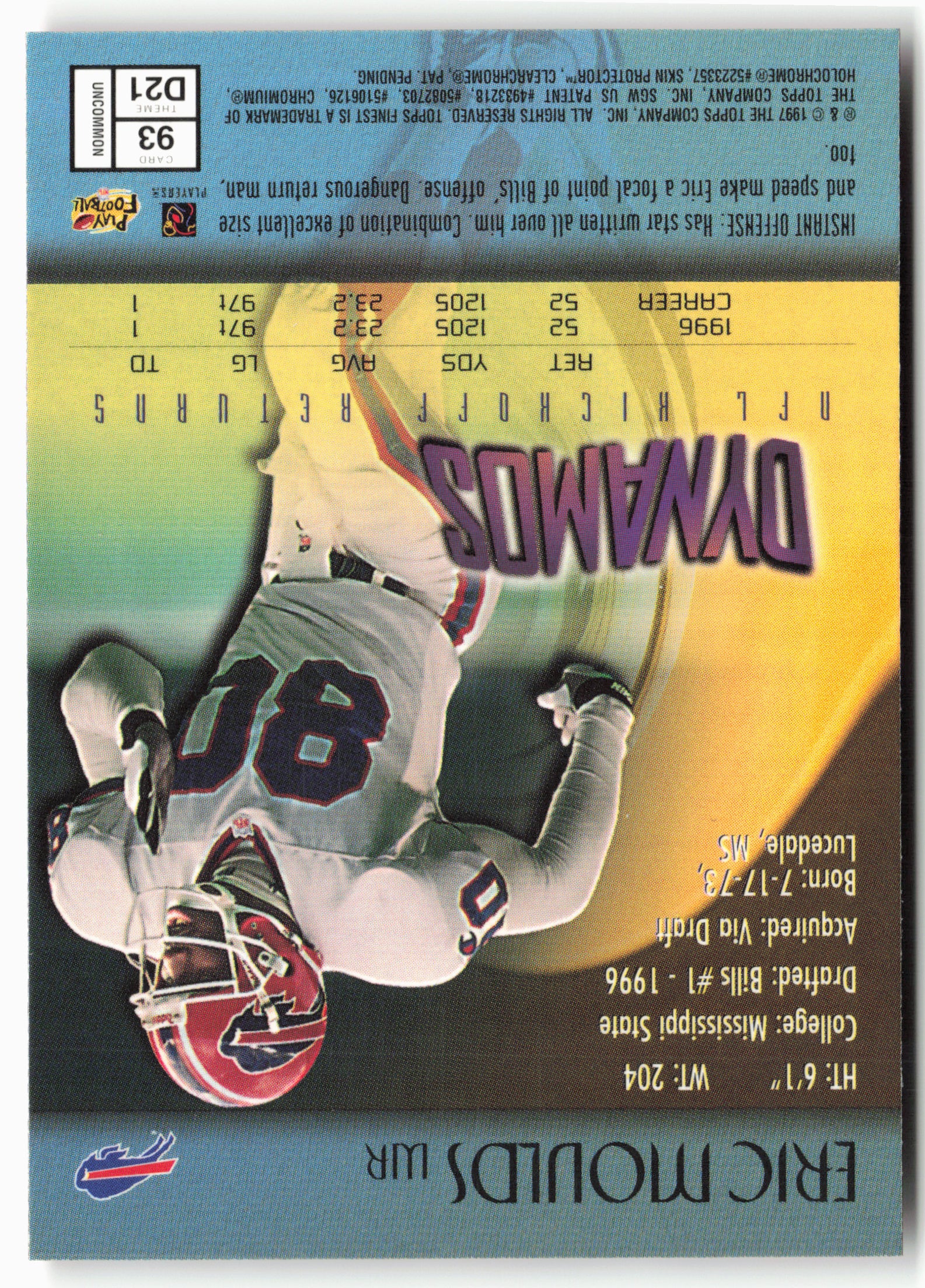 1997 Finest #93 Eric Moulds