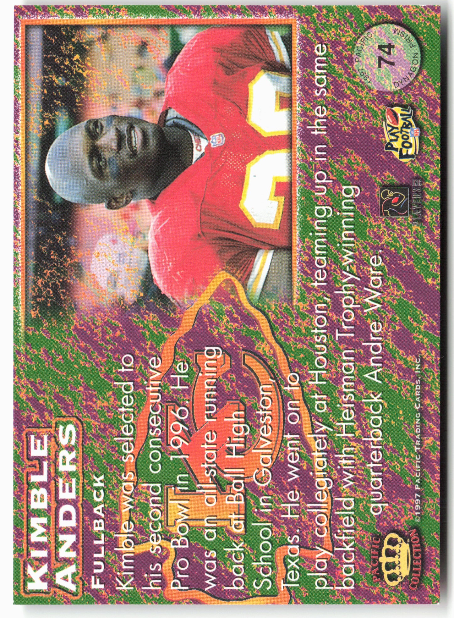 1997 Pacific Dynagon Prism #74 Kimble Anders Silver