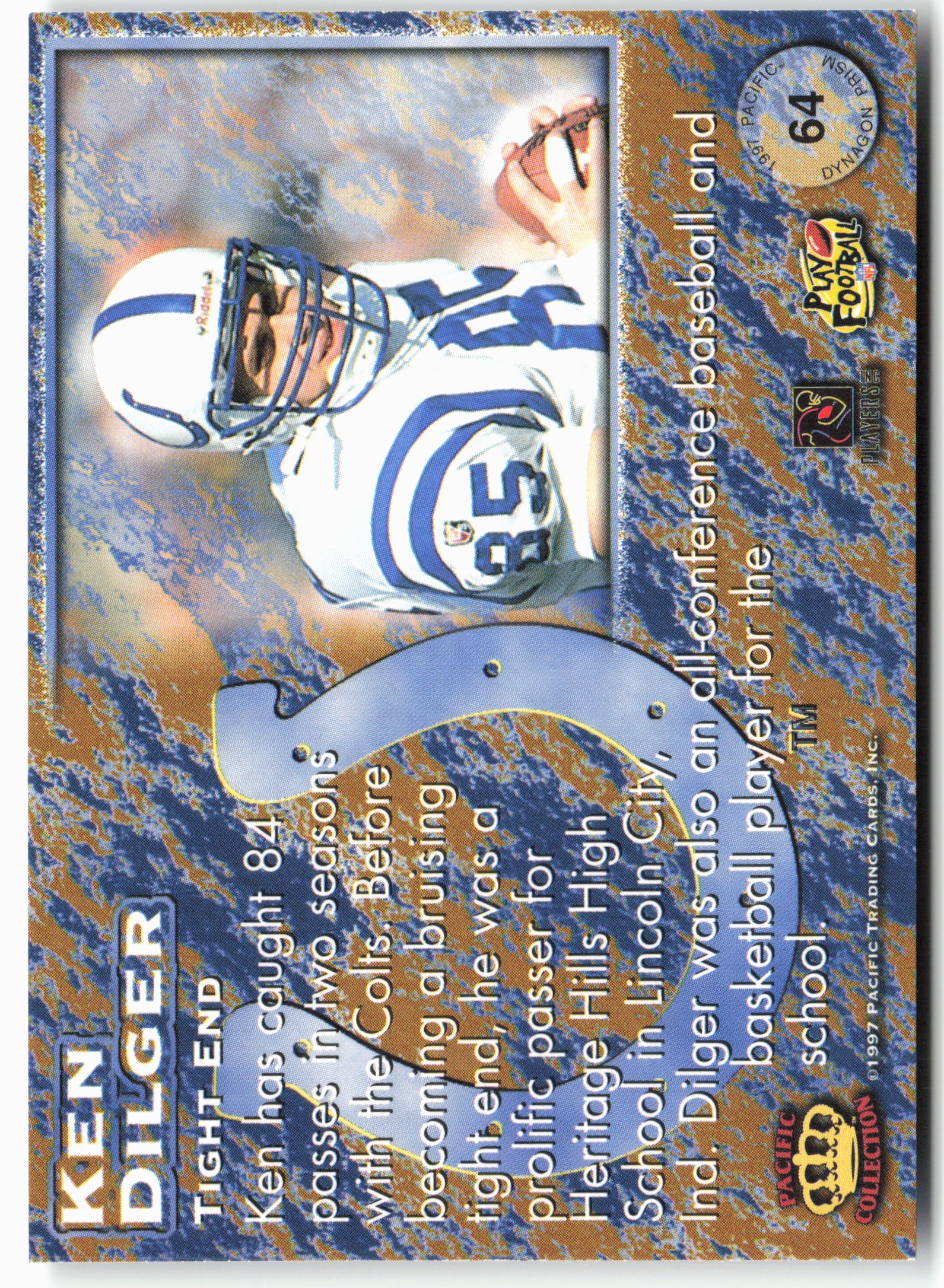 1997 Pacific Dynagon Prism #64 Ken Dilger Silver