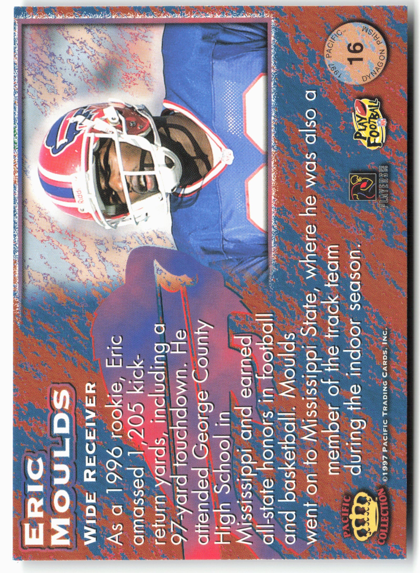 1997 Pacific Dynagon Prism #16 Eric Moulds Silver