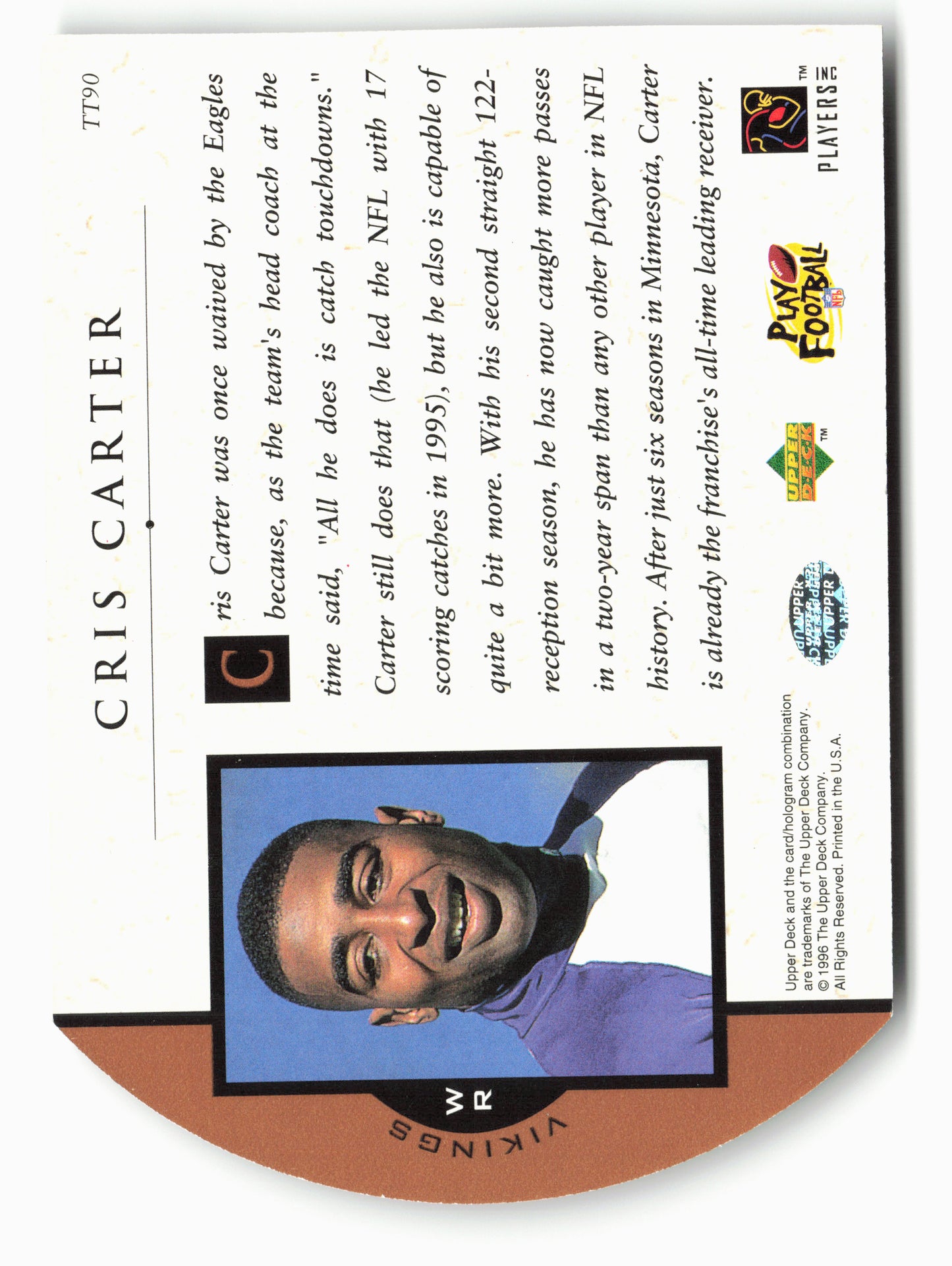 1996 Upper Deck - Team Trio #TT90 Cris Carter