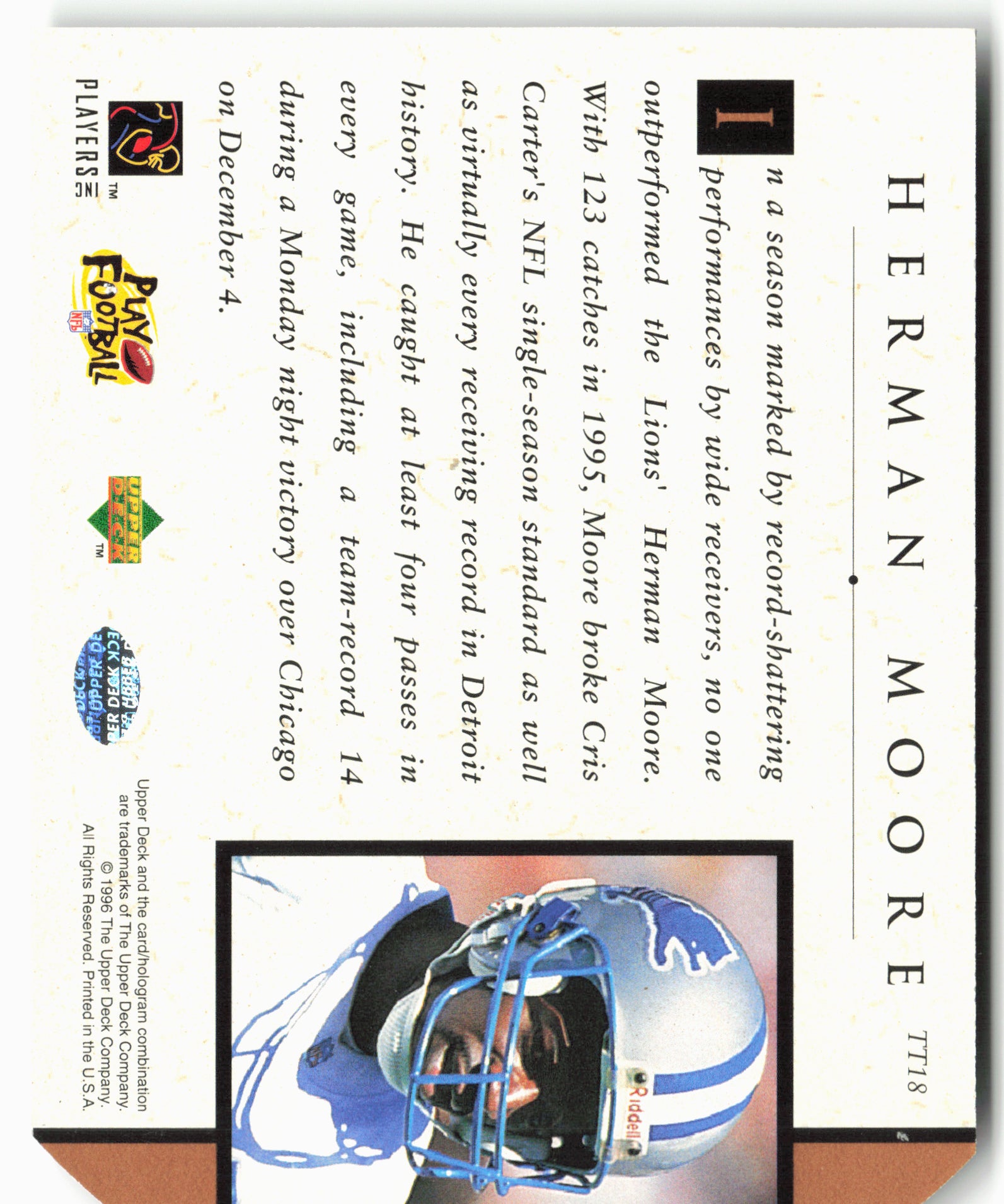 1996 Upper Deck - Team Trio #TT18 Herman Moore