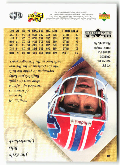 1997 Upper Deck Black Diamond #40 Jim Kelly Gold