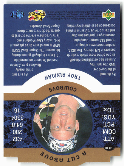 1996 Collector's Choice #1 Troy Aikman A Cut Above