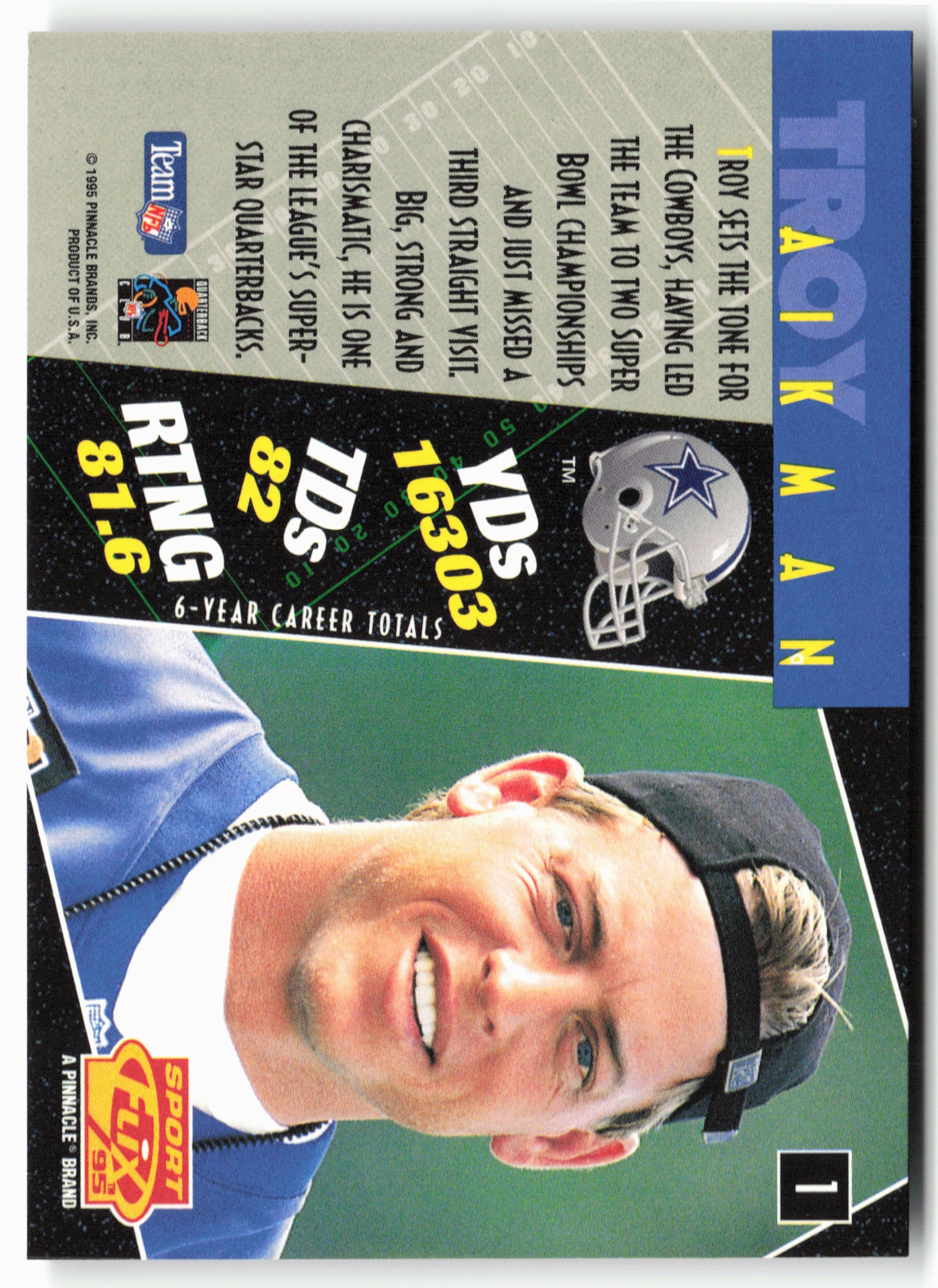 1995 Sportflix #1 Troy Aikman