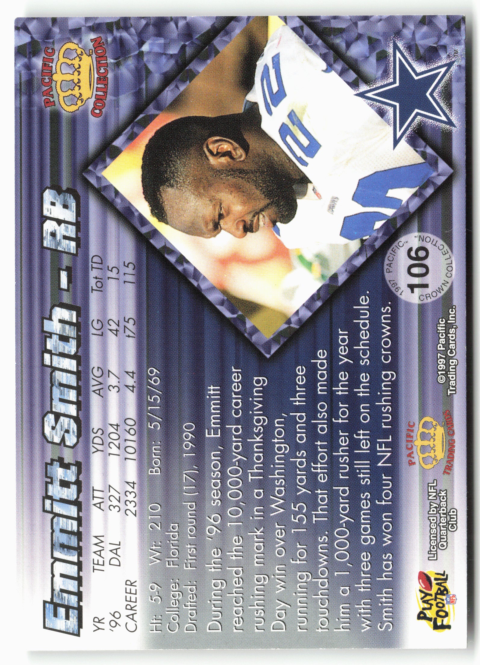 1997 Pacific Crown Collection #106 Emmitt Smith