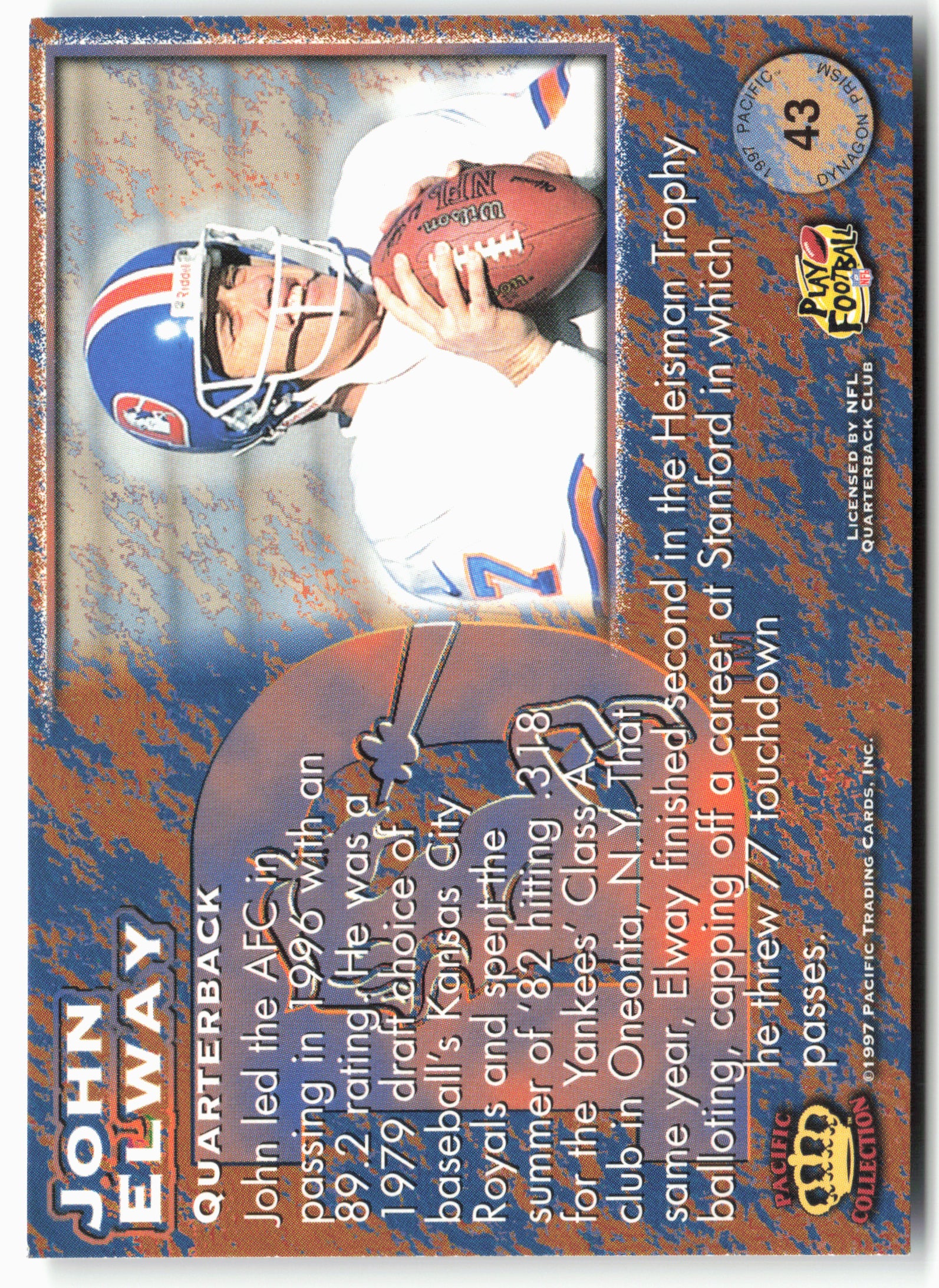 1997 Pacific Dynagon Prism #43 John Elway