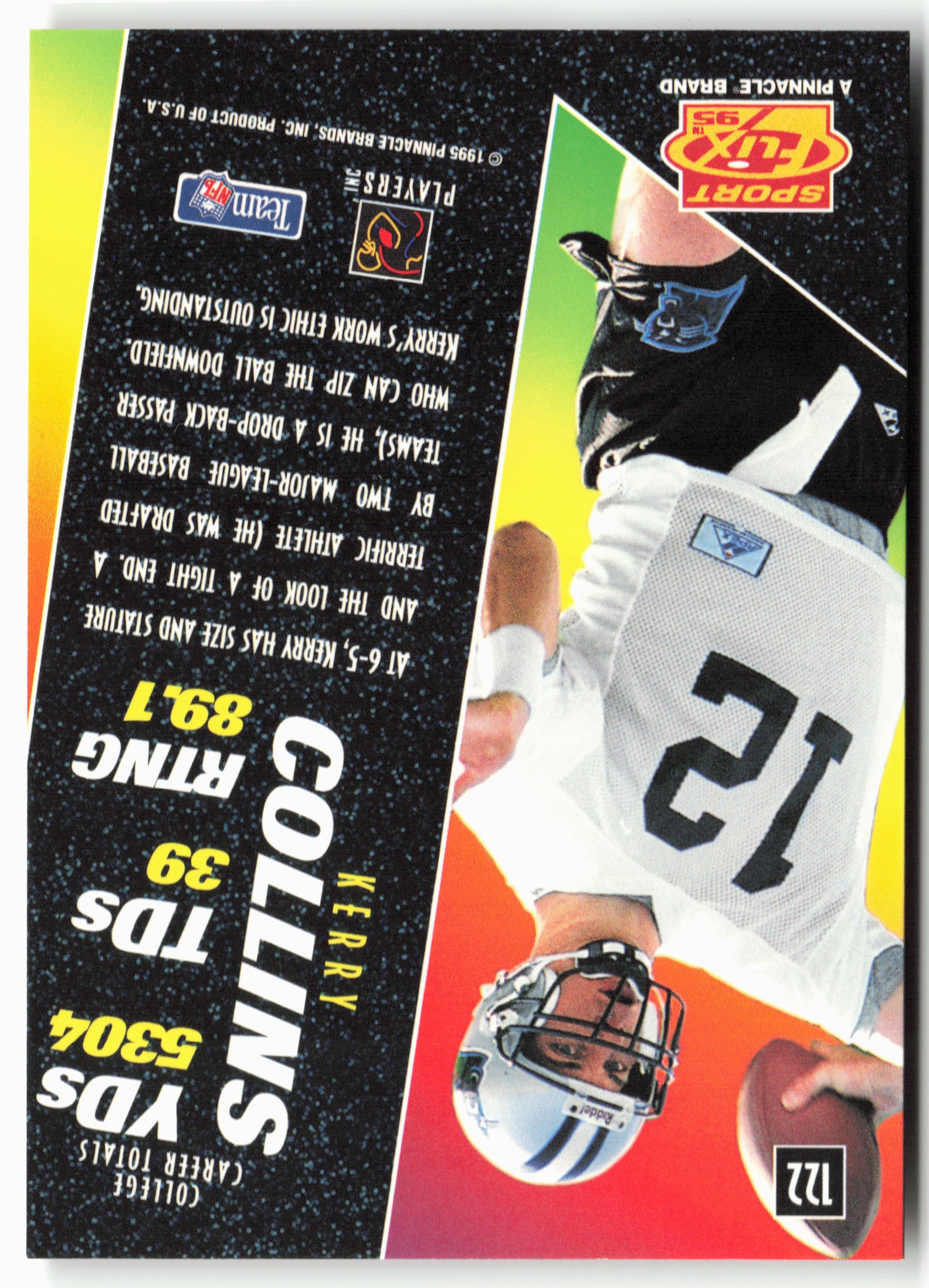 1995 Sportflix #122 Kerry Collins