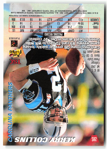 
1996 Stadium Club #285 Kerry Collins
