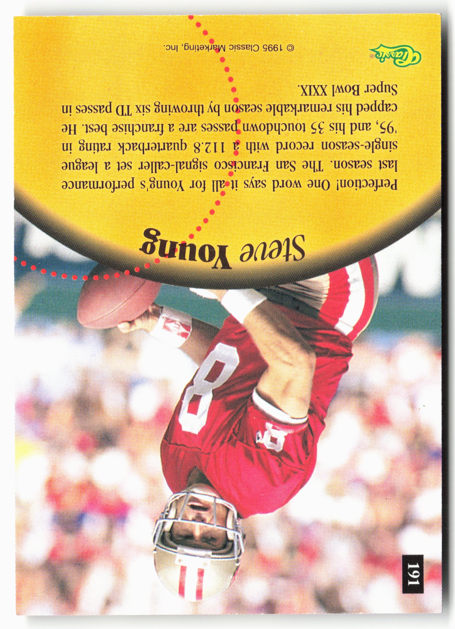 1995 Classic Five Sport #191 Steve Young