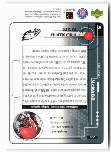 
1999 Upper Deck MVP #220 Donovan McNabb