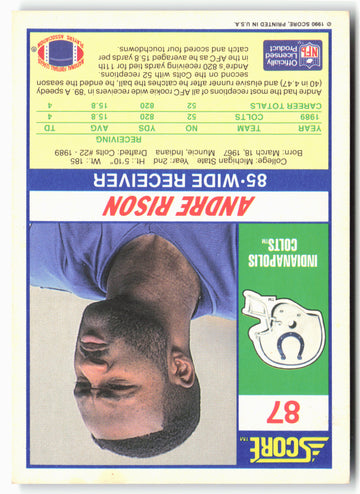 1990 Score #87 Andre Rison