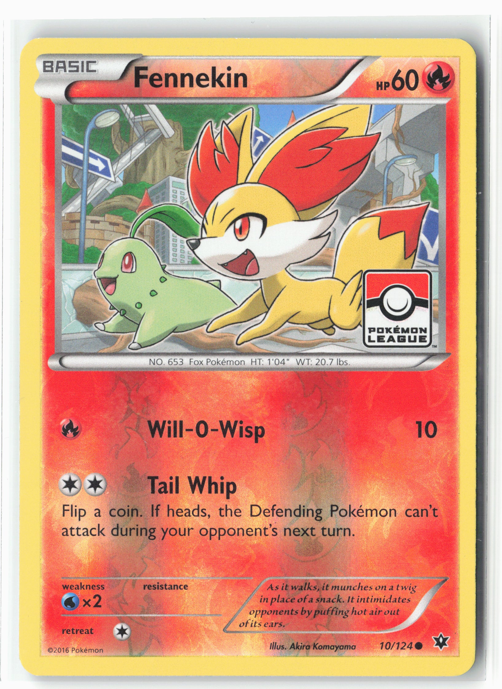 League & Championship Cards #010/124 Fennekin Reverse Holo NM