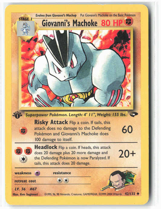 Gym Challenge #042/132 Giovanni's Machoke Non-Holo - LP+