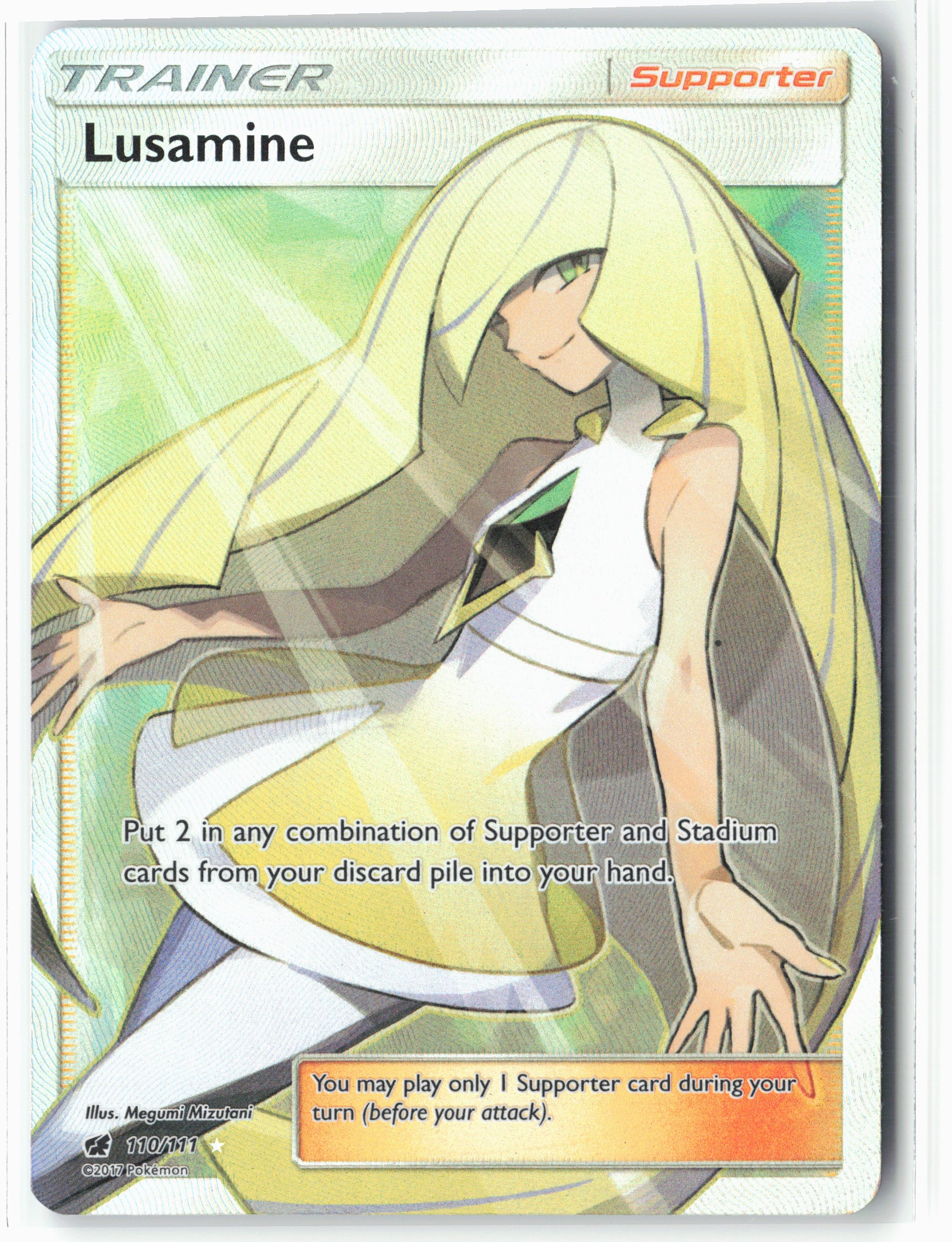 SM - Crimson Invasion #110/111 Lusamine (Full Art) Holo NM