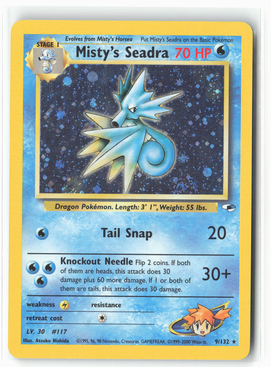 Gym Heroes #009/132 Misty's Seadra Holo Swirl LP
