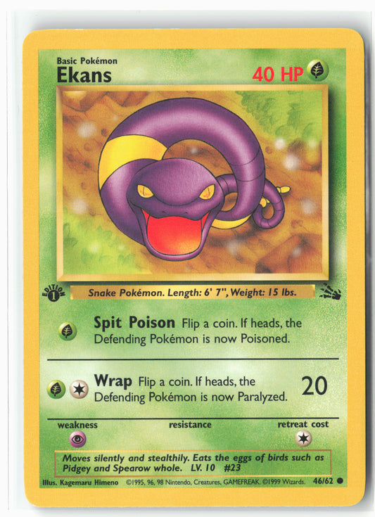 Fossil #46/62 Ekans 1st Edition - Non-Holo - LP+