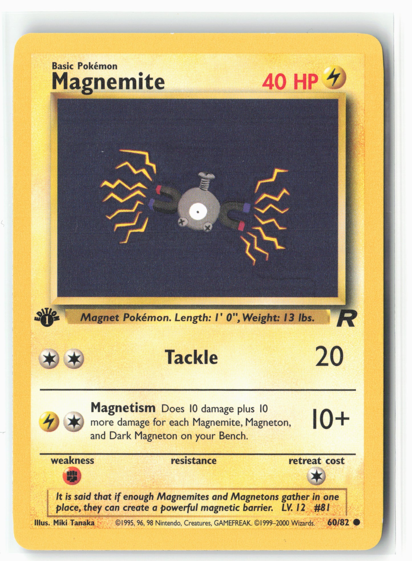 Team Rocket #60/82 Magnemite 1st Edition - Non-Holo - NM