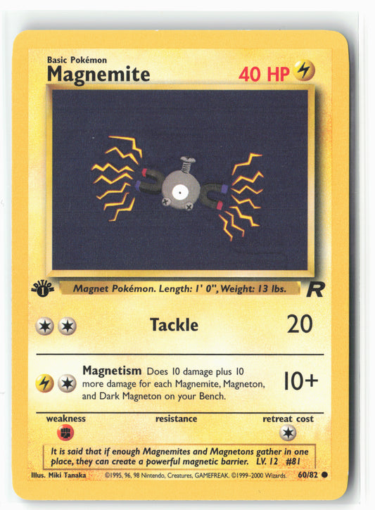 Team Rocket #60/82 Magnemite 1st Edition - Non-Holo - NM
