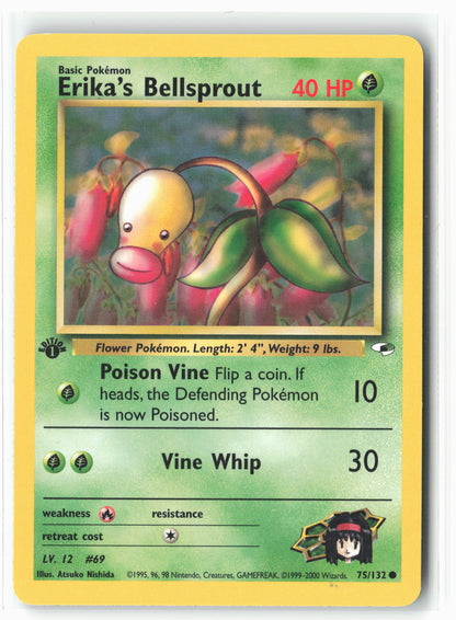 Gym Heroes #075/132 Erika's Bellsprout (75) 1st Edition - Non-Holo - LP