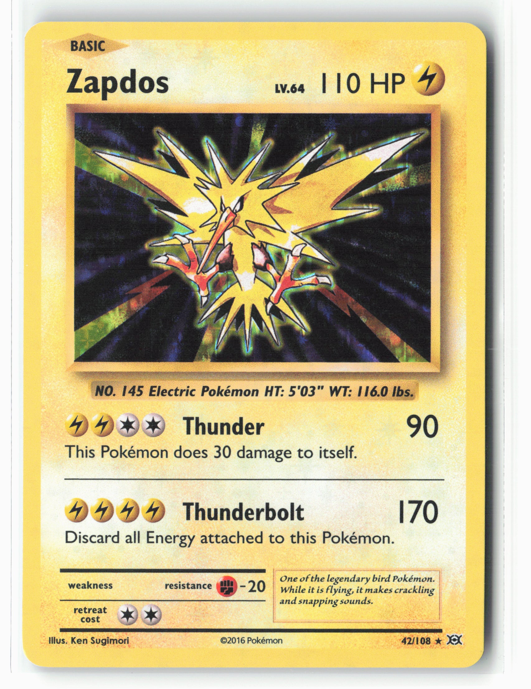 XY - Evolutions #42/108 Zapdos Holo NM